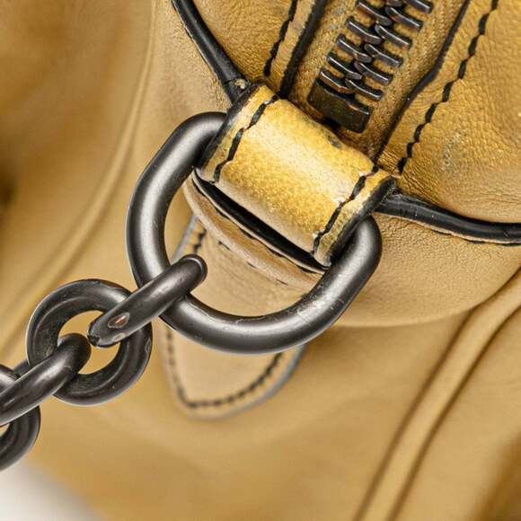BOTTEGA VENETA Yellow Leather Intrecciato Shoulder Bag